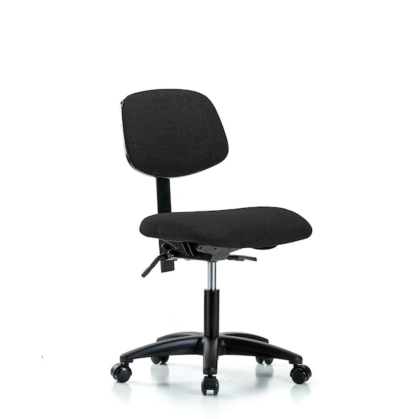Blue Ridge Ergonomics Desk Chair Desk Chair, Fabric, Tilt Casters, Blk, No Arms, 19" to 24" Height, Fabric, Black BR-FDHCH-RG-T1-A0-RC-F42 - main