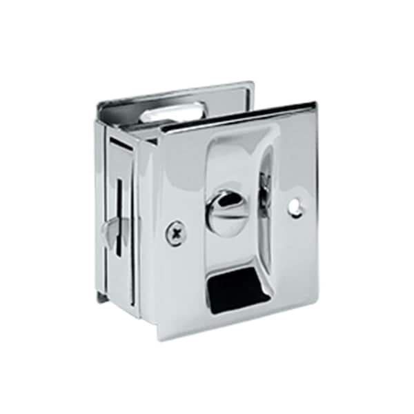 Dendesigns 2.5 x 2.75 in. Privacy Pocket Lock, Bright Chrome - Solid DE944507 - main