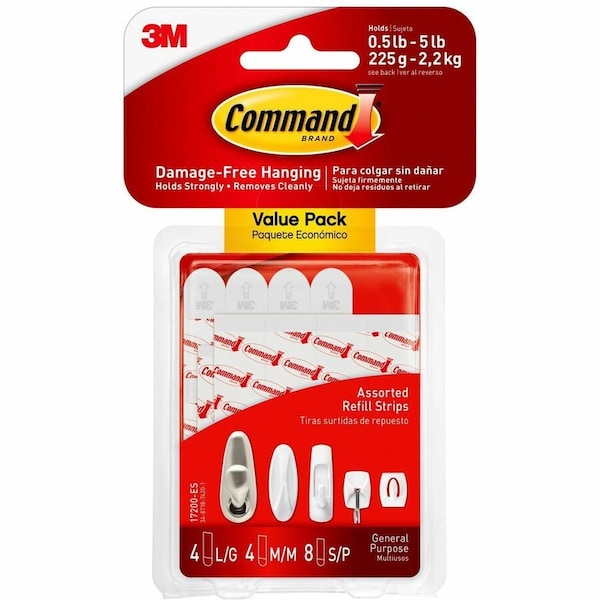 Command Assorted Replacement Strip, Foam, PK16 17200-16ESF - main