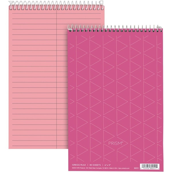 Tops Business Forms TOPS, PRISM STENO BOOKS, GREGG RULE, 6 X 9, PINK, 4PK 80254 - main
