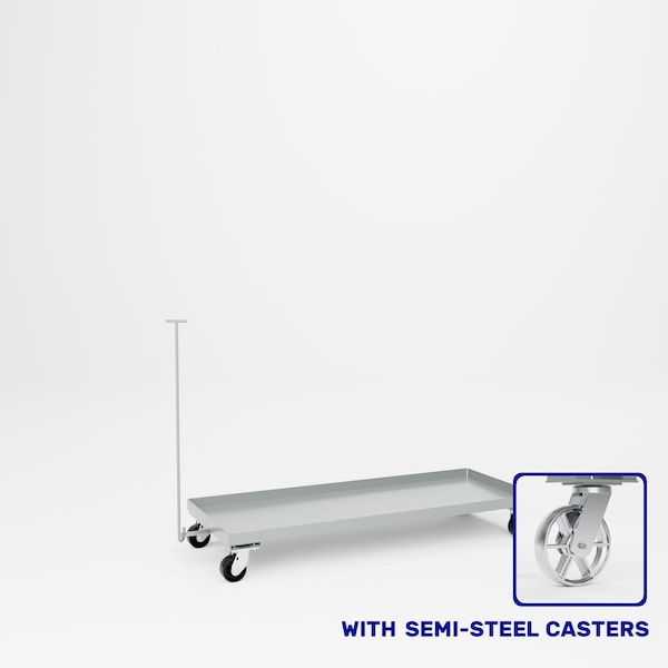 Pucel Steel Dolly with Removable Handle, 24 in W x 60 in D, Gray 24-D-60-S - main