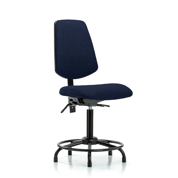 Blue Ridge Ergonomics Fab Med Bench Chair, Bk, RT, Glds, Navy, No Arms, 22" to 29" Height, Dark Blue BR-FMBCH-MB-RT-T0-A0-RG-F45 - main