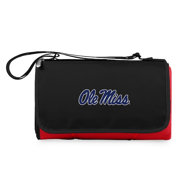 Picnic Time Family Of Brands NCAA Ole Miss Rebels Blanket Tote Outdoor Picnic BlanketRed with Black Flap 820-00-100-374-0 - main