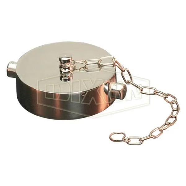 Dixon The Right Connection 17-126 Pin Lug Cap with Chain, 1-1/2-9, FNST, Cast Brass, Domestic FC150F-P - main