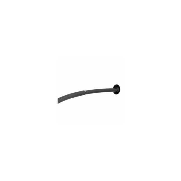 Moda At Home Enterprises Ltd Curved Shower Curtain Tension Rod, Matte Black, 42 to 72 In. 305873 - main