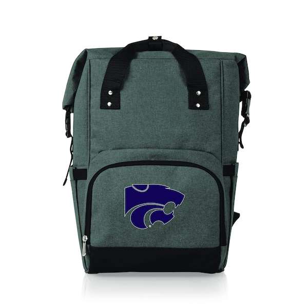 Picnic Time Family Of Brands NCAA Kansas State Wildcats On The Go Roll-Top Backpack CoolerHeathered Gray 616-00-105-256-0 - main