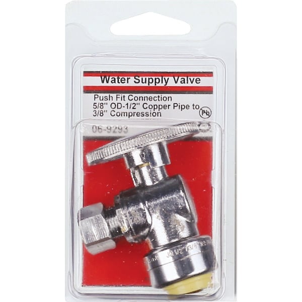 Westlake Pipe & Fittings 5/8'' Copper or CPVC PF Inletx3/8'' Outlet 1/4 Turn Angle Valve 6/1/9293 - main