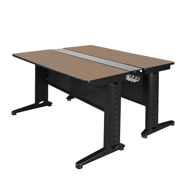 Regency Fusion 2 Person Bench Workstation, 48 in W X Wood, Metal, Noble Oak MFB4858NO - main