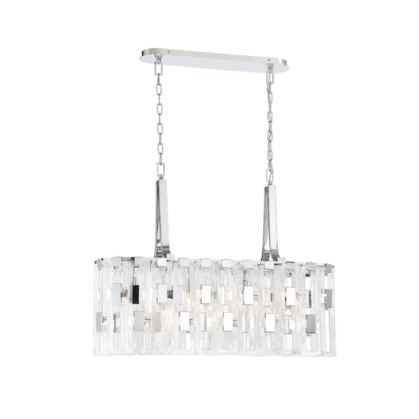 Eurofase Viviana Transitional Incandescent Chandelier, 4-Light, Clear/Chrome 33742-014 - main