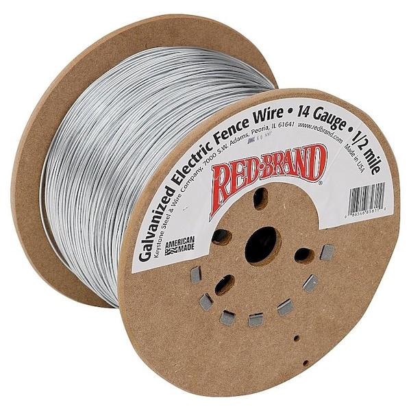 Red Brand Electric Fence Wire, 14 ga Wire, Steel Conductor, 1/2 mile L 85611 - main