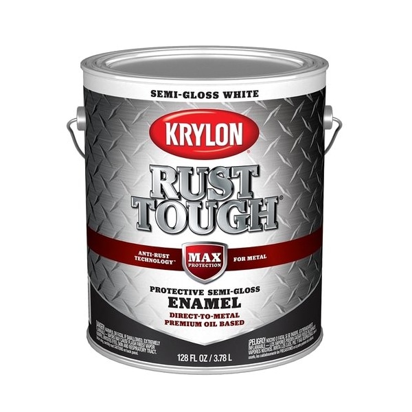 Krylon Rust Tough Oil-Based Semi-Gloss Rust Control Enamel, White, 1 Gal. K09734008 - main