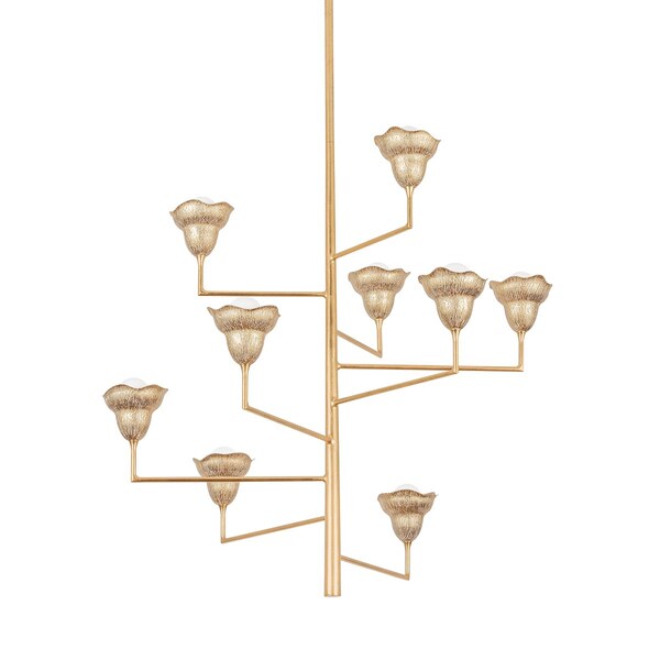 Hudson Valley Lighting Alora 44 in. Chandelier Vintage Gold Leaf/Gilded Ivory 1289-VGL/GLI - main