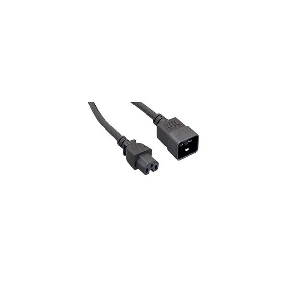 Cable Wholesale Power Extension Cord, Black, C20 to C15, 14AWG/3C, 15 Amp, 10 foot 10W2-47110 - main
