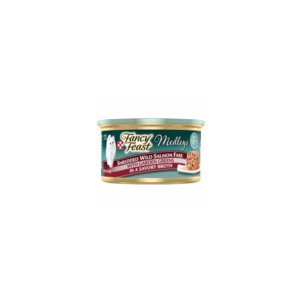 American Distribution & Mfg Co Elegant Medleys Cat Food, Salmon and Greens, 3-oz. Can 57052 - main