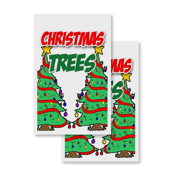 Signmission Christmas Trees, Vinyl Decals Only 24 Inch x 36 Inch, Vinyl Decal, 2PK DSB-2436-2PACK-Christmas Trees - main