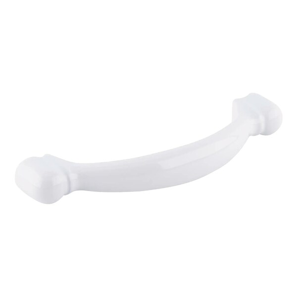 Brixwell D-Shape Kitchen Cabinet Pull, Zinc Material, 3in Center-to-Center, 3 7/16in Lx1/2in W, White Finish BXB1443GW - main