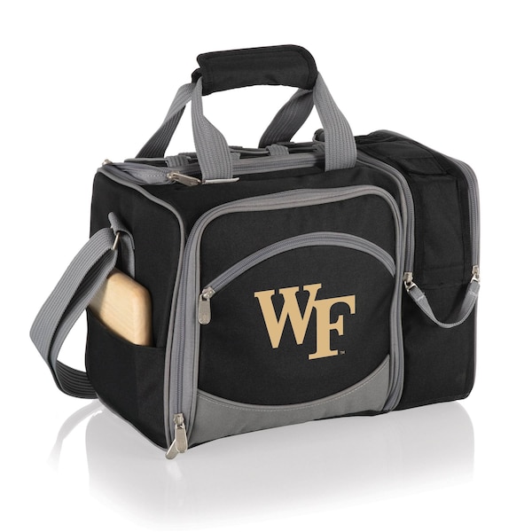 Picnic Time Family Of Brands NCAA Wake Forest Demon Deacons Malibu Cooler Picnic BasketBlack with Gray Accents 508-23-175-614-0 - main