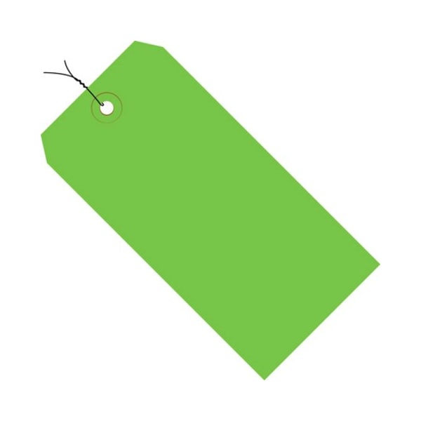 Box Packaging Shipping Tag Pre WiredNo 6 5-1/4L x 2-5/8W Light Green 1000/Pack G11063D - main