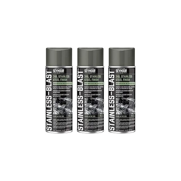 Seymour Midwest Stainless-Blast, Specialty Automotive Stainless Steel Spray Paint net 12 oz., 3PK 1654-3 - main