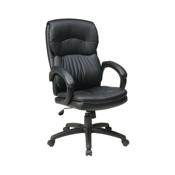 Office Star Exec Chair, Leather, Black, 18-21" Seat Ht EC9230-EC3 - main