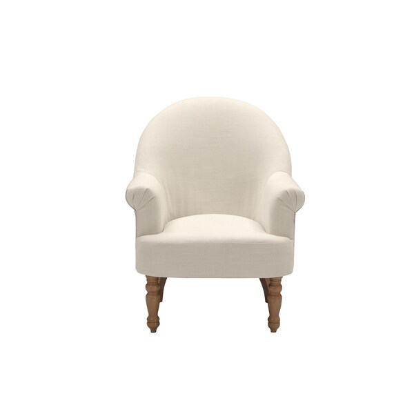 Homeroots 33" Cream And Brown Linen Arm Chair 534140 - main