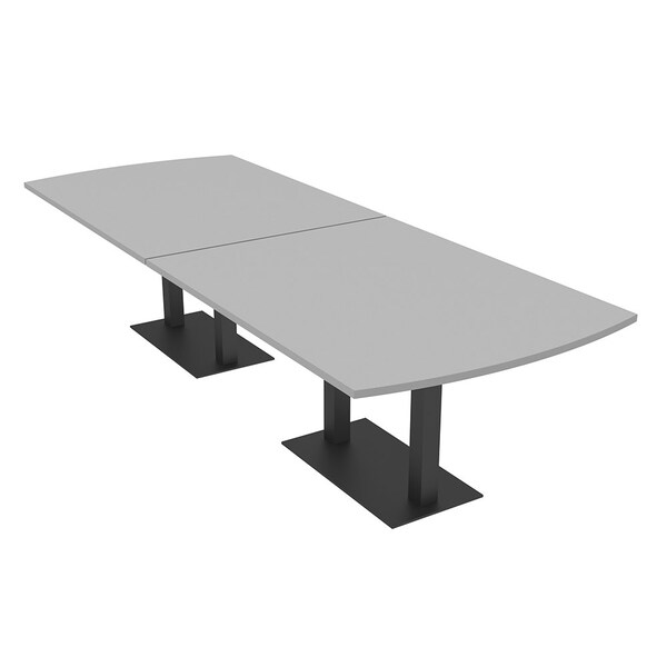 Skutchi Designs Arc Rectangle Meeting Room Table, 45 in W, 120 in L, Grey HAR-AREC-48x120-DOU.BK-U779 - main