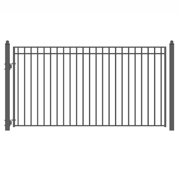 Aleko 12 ft. Madrid Style Iron Single Swing Driveway Gate DG12MADSSW-UNB - main