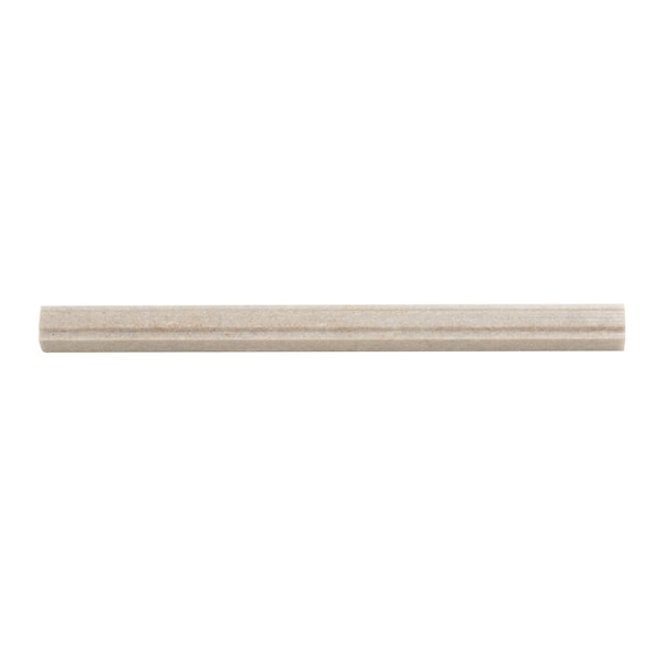 Apollo Tile Beige 1x12 Crystal Sand Marble Polished Pencil Liner Tile Trim 0.67 sqft/case, 10PK APLMSH884PA - main