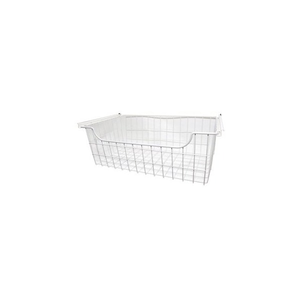 Easy Track 8in Wire Sliding Basket, White 1308 - main