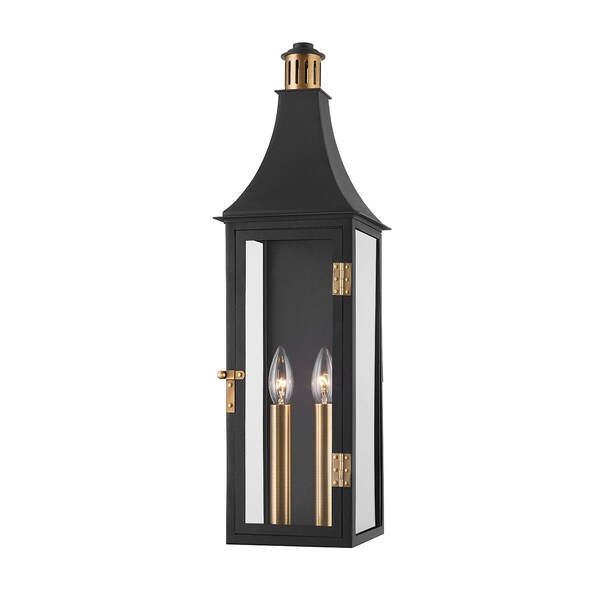 Troy Lighting Wes 2 Light Exterior 7 In. Patina Brass B7824-PBR/TBK - main