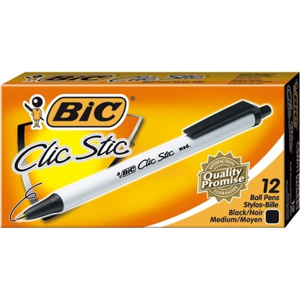 Bic CSM11BK Clic Stic Retractable Pen Black CSM11 BLK - main