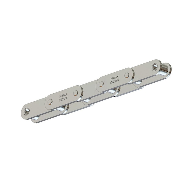 Senqcia Hi-Max Conveyor Series Double Pitch Riveted Standard , 10 ft OAL, 1.25P, .4 Dia x 3/8 W, 304SS C2050SSHMRB - main