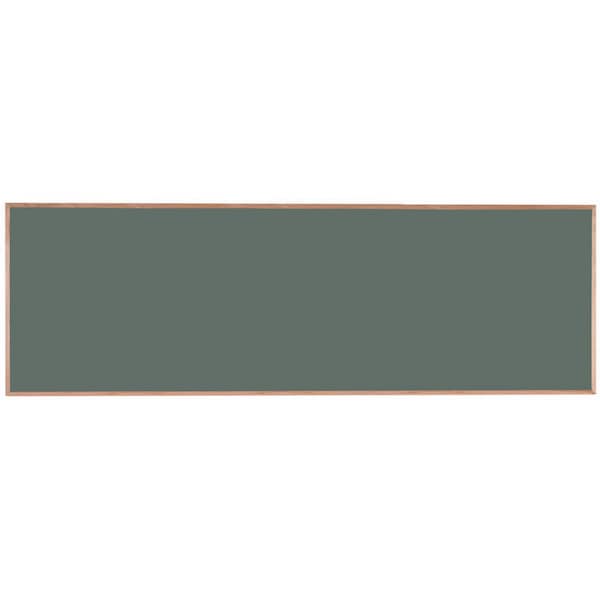 Aarco Porcelain on Steel Chalkboard Solid Oak Wood Frame 48"x144" Slate OS48144S - main