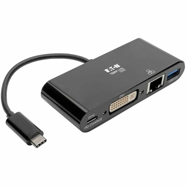 Tripp Lite USB C TO DVI EXTERNAL VIDEO ADAPTER WITH USB-A HUB, USB-C PD CHARGING & GIGABIT U444-06N-DGUB-C - main