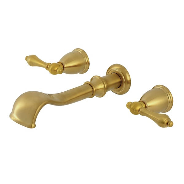 Kingston Brass Two-Handle Wall Mount Tub Faucet, Brushed Brass KS5027AL - main