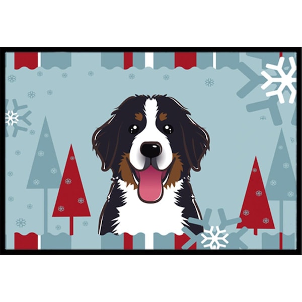 Carolines Treasures BB1733JMAT Winter Holiday Bernese Mountain Dog Indoor & Outdoor Mat, 24 x 36 in. BB1733JMAT - main