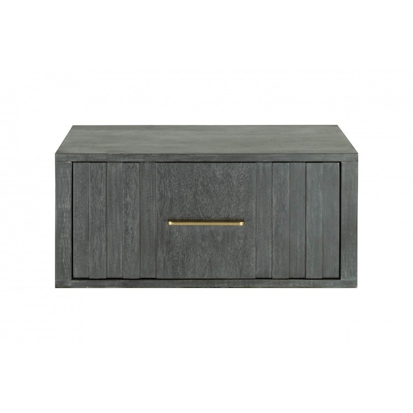 Homeroots 12" Gray Solid and Manufactured Wood One Drawer Nightstand 491589 - main