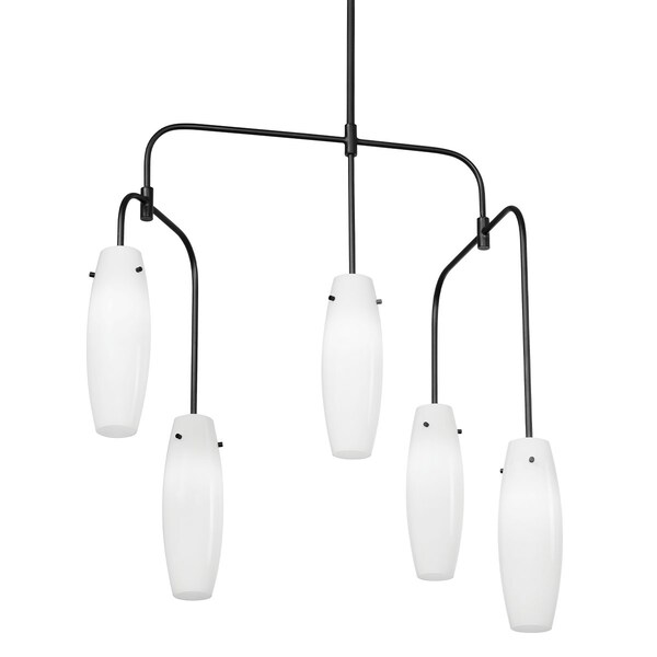 Troy Lighting Cyan 5 Light Chandelier 40.5 In. Soft Black F1052-SBK - main