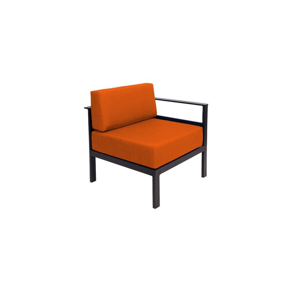 Bfm Seating Belmar Left Arm Sofa Section with Sunbrella cushions, Sand Black Frame PH6101BL-L-14086 - main