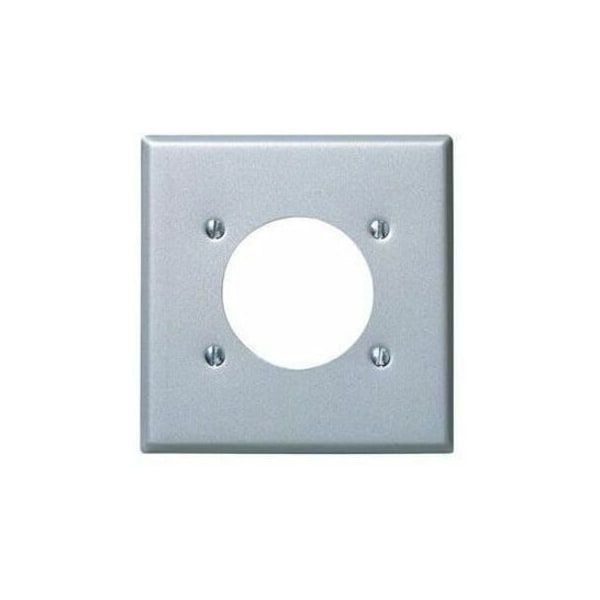 Leviton Receptacle Wallplate, Standard Size, Gang 2, Stainless Steel S701-40 - main
