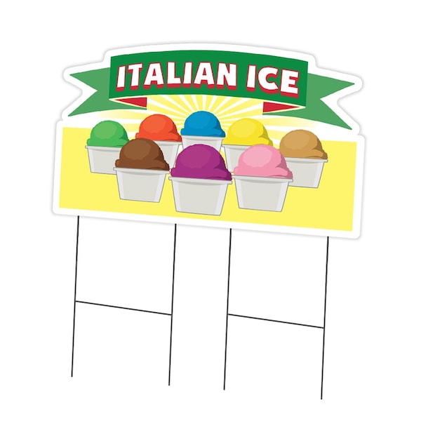 Signmission Italian Ice Yard Sign & Stake outdoor plastic coroplast window, C-DC-2436-DS-Italian Ice C-DC-2436-DS-Italian Ice - main