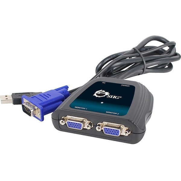 Siig 1x2 Compact VGA Splitter - 1920 x 1440 - 1 x 22 x VGA Out CE-VG0A11-S1 - main