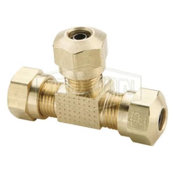 Dixon Air Brake Union Tee, 11/16-20 x 1/2 in, Straight Thread x Tube, Brass, Domestic 64NAB8 - main