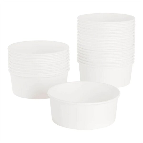 Karat Food Bucket, 32 oz, 6.5in. Dia x 2.4in.h, White, Paper, 360PK FP-PSB32 - main