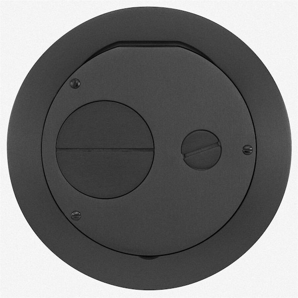 Hubbell Wiring Device-Kellems Box Cover, Floor Box Type, Aluminum, Furniture Feed Cover Type S1R6FFCVRBLK - main