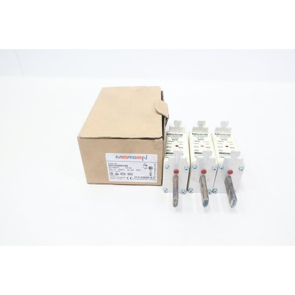 Mersen BOX OF 3 FUSE LINK 80A 500V-AC, 2PK NH1GG50V80 - main