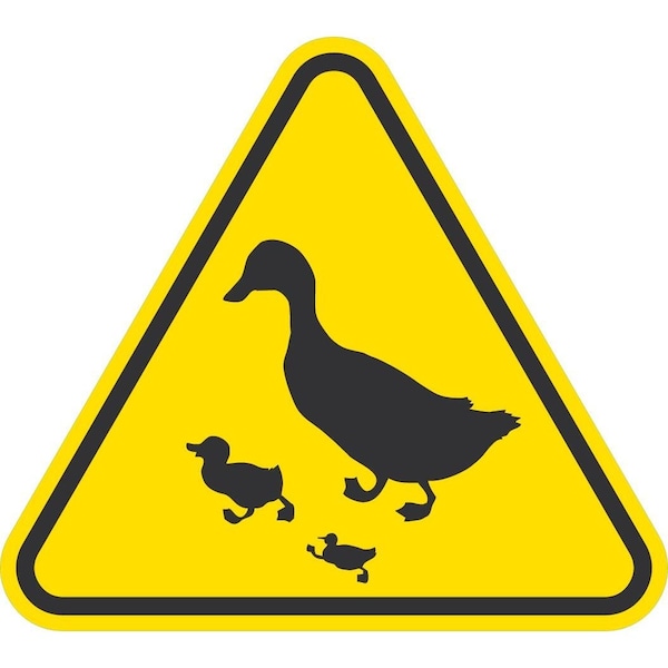 Lyle Duck and Ducklings Crossing Symbol, 6x6, Non-Reflective, Yellow G-16959-ND_6x6 - main