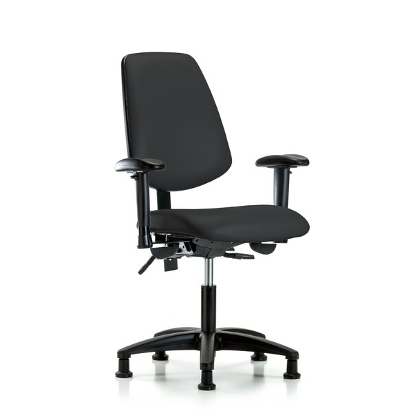 Blue Ridge Ergonomics Desk Chair Adjustable Arms, 18" to 23" Height, Vinyl, Black BR-VDHCH-MB-RG-T1-A1-RG-8540 - main