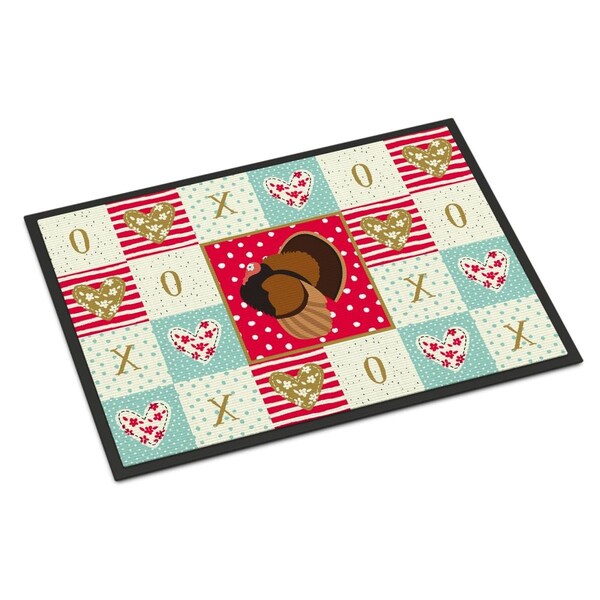Carolines Treasures 24 x 36 in. Bronze Turkey Love Indoor or Outdoor Mat CK5413JMAT - main