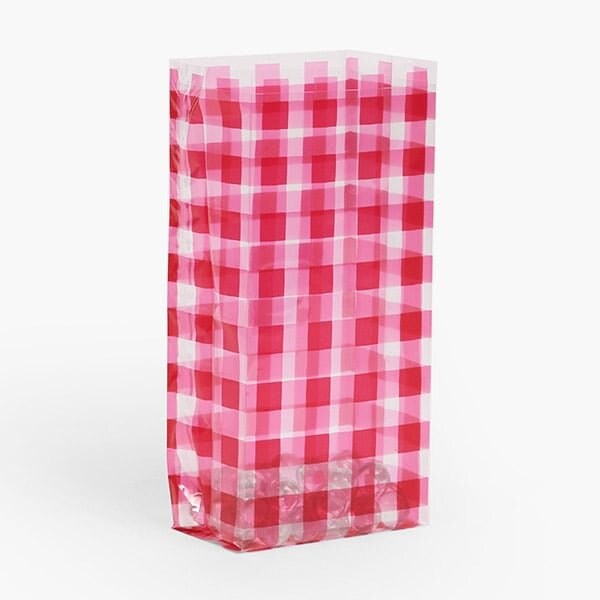 Nashville Wraps Red Gingham Cello Bags, 4x2.5x9.5 in, 100PK C2BRG - main